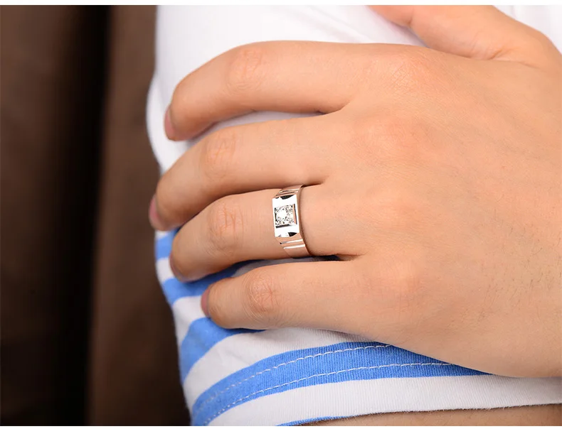 0.26ct Solitaire GIA алмазное кольцо для мужчин 18 к белое золото SI1 H Ex круглый вырез натуральный бриллиант GIA ювелирные изделия свадебные кольца