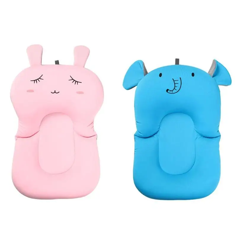 buy 2 Colors Baby Bath Tub Pad Newborn Bathtub Seat Portable Air Cushion Bed Infant Support Cushion Pad Non Slip Bathtub Mat