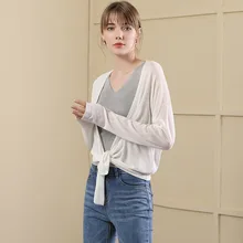 Oversize Knitting sweater women autumn new stylish long sleeve air-conditioning shirt Outside sunscreen cardigan women 18060