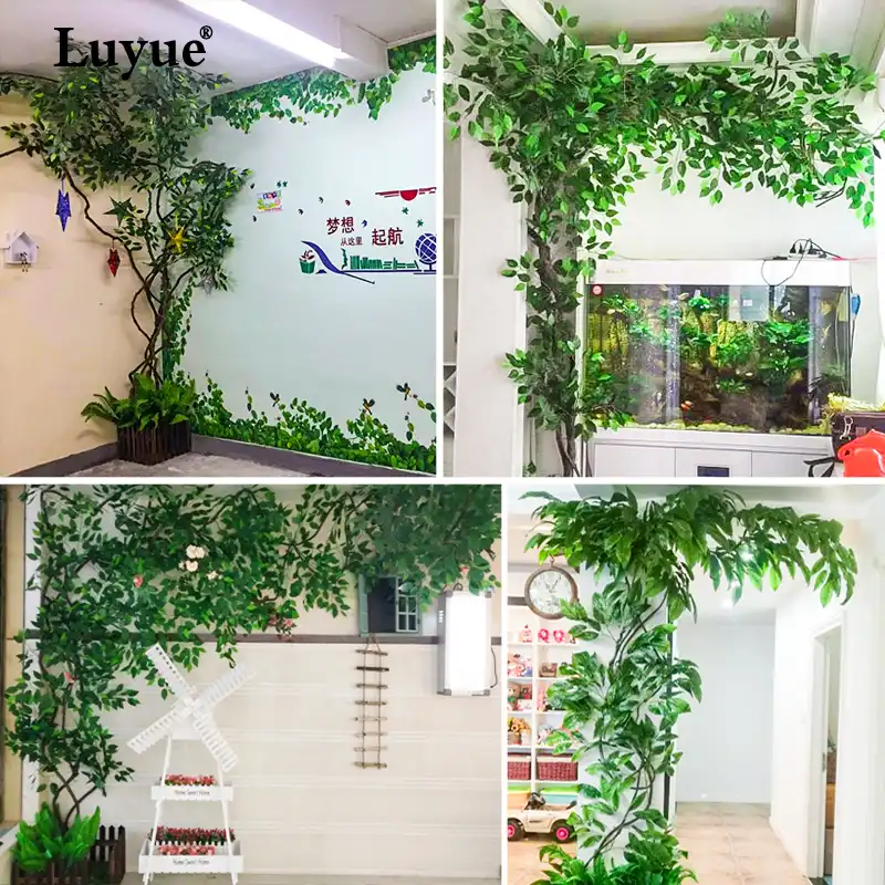 Artificial Plant Simulation Plant Vines Rattan Leaves Eucalyptus Mango Leaves Home Decoration Hotel Living Room Decoration