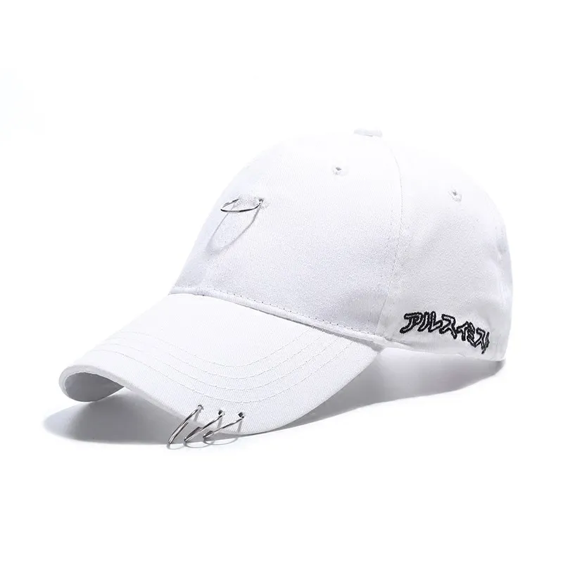 spring Hats For Women Men Cap cotton Baseball Caps Sun Visor Iron ring Hat Gorras Casquette Touca Black Casual pink and White