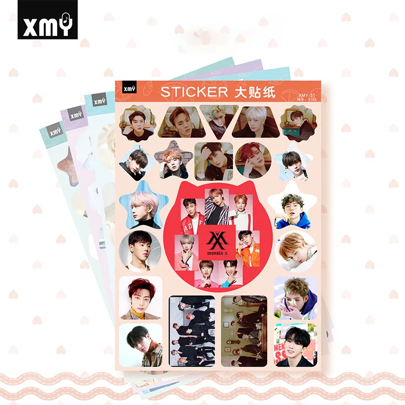 

4Pcs Kpop Star NCT127 SEVENTEEN STRAY KIDS Decal Sticker Scrapbook Album Diary Decoration MONSTA-X Red Velvet Fan Gift Supplies