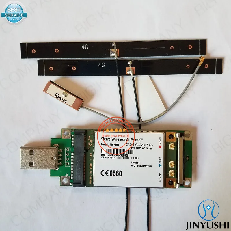 Sierra беспроводной MC7304+ gps активная антенна+ 4G PCB черная антенна+ U. FL к USB адаптер