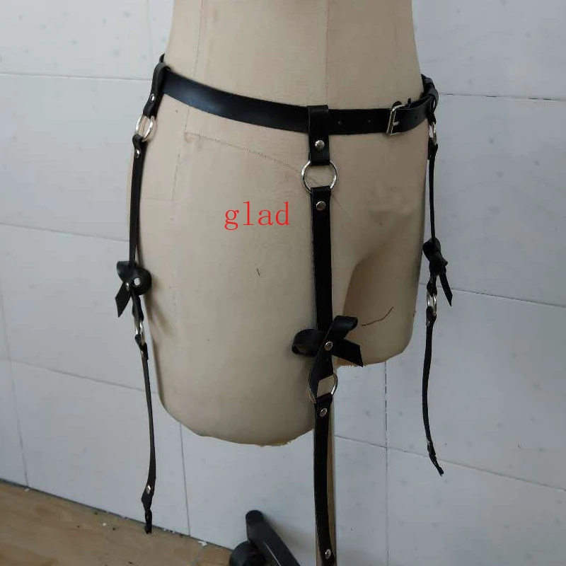 Sexy Women Men leather Waist Garter belt for Stockings Bow Handmade Punk Costume Outfit O-Round Waist Belt with 4 suspenders Sexy Women Men leather Waist Garter belt for Stockings Bow Handmade Punk Costume Outfit O-Round Waist Belt with 4 suspenders