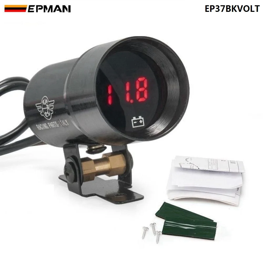 

37mm - Compact Micro Digital Smoked Lens Volt Battery Gauge Black For TOYOTA MR2 SW20 90-95 EP37BKVOLT