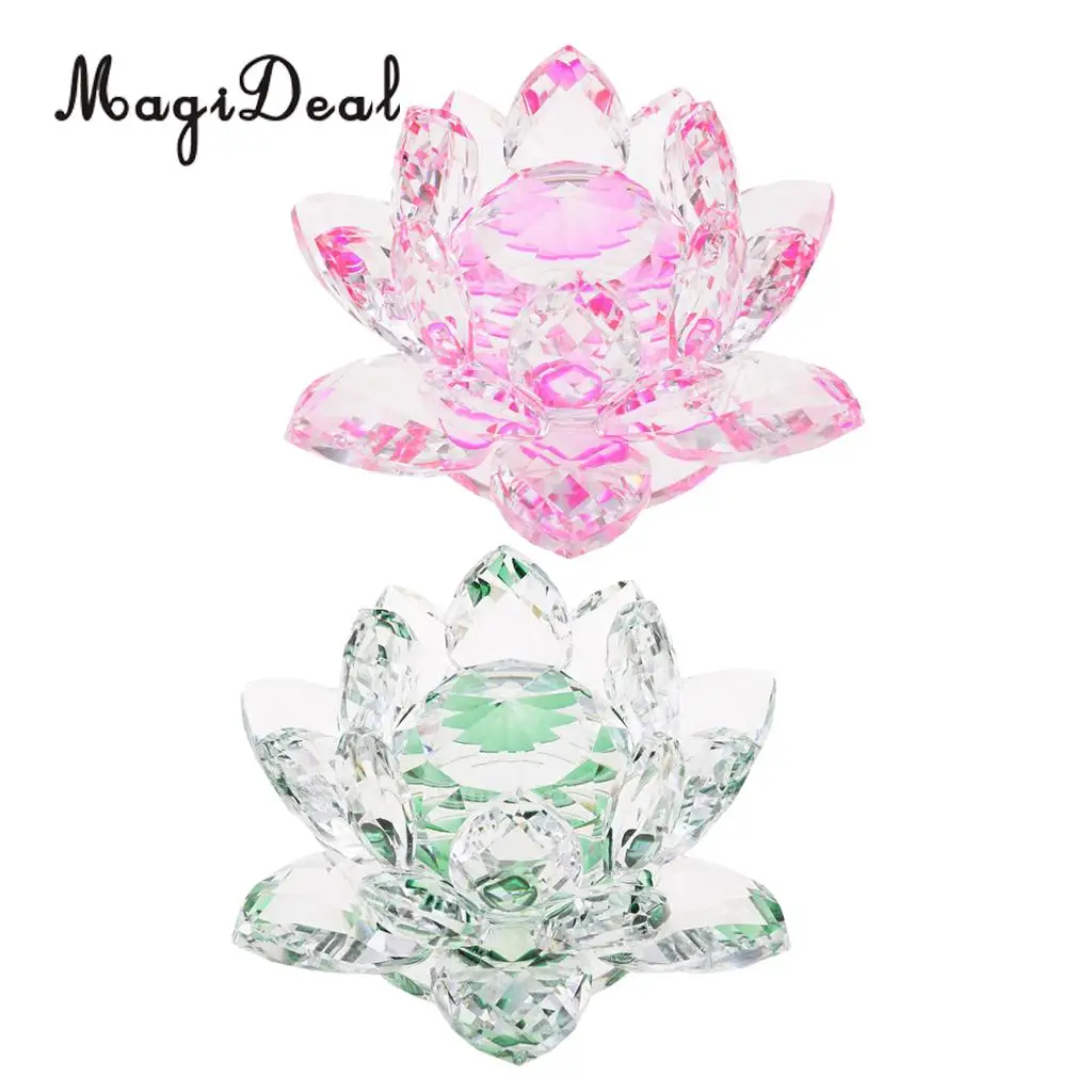 2 Pieces Crystal Lotus Candle Holders Votive Tealight Holders for Home