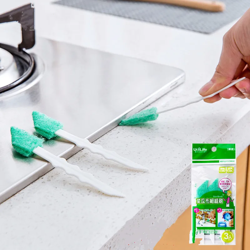 1set Kitchen gas stove cleaning brush with handle window cleaner slot corner keyboard nook