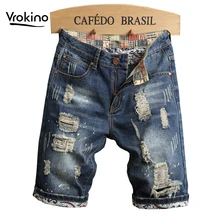 VROKINO,, Летний стиль, мужская Тонкая куртка, модная, высокое качество, повседневные, старые шорты, джинсы, Мужская брендовая одежда, четыре стиля s