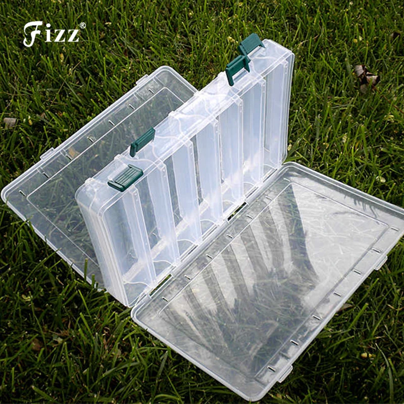 

Double Sided 14 Compartments Fishing Tackle Tools Box Lure Fishhooks Float Sinker Line Fishing Accessories Box 270x180x47mm