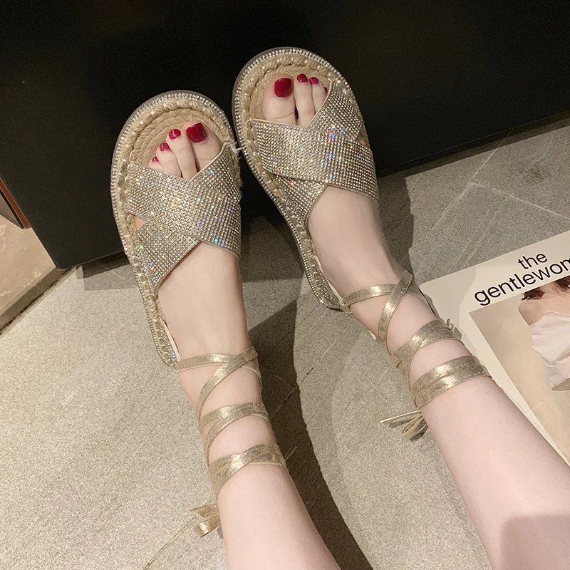 Beige Heeled Sandals Straw Shoes Women Slippers Clear Heels Crocs-shoes 2019 Women's Cross Black Handmade Fashion Female