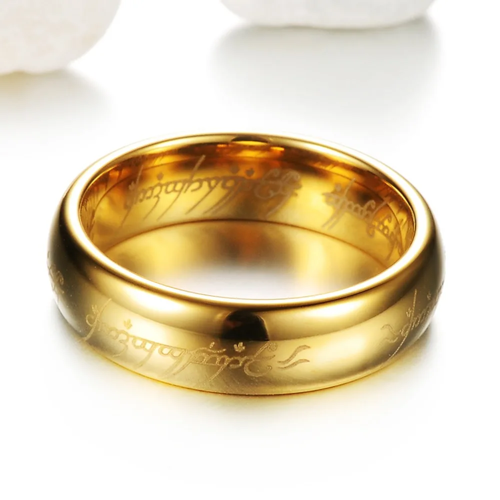 Charm Romantic Tungsten steel Engagement wedding Rings for Bride gold color Couple lover Finger Jewelry Valentine's Day gift