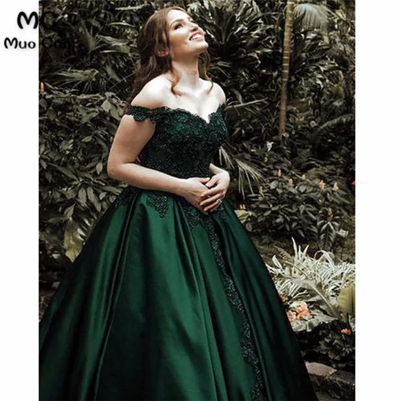Ball Gown Off Shoulder Sleeveless Floor-Length Lace Satin Long Prom Dresses43