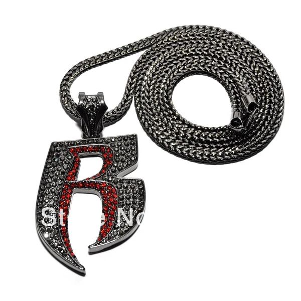 Us 698 New Iced Out Bling R Pendant With 36 - 