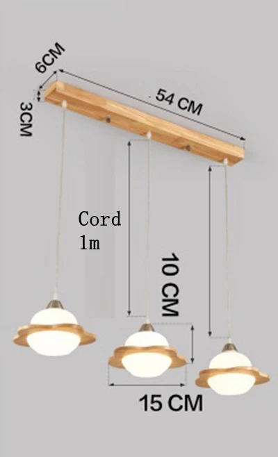 LukLoy Деревянный светильник, подвесной светильник для кухни, набор из 3 столовых, подвесной светильник, прикроватный подвесной светильник, Кухонный Светильник закрепленный светильник - Цвет корпуса: F 3 Heads Round