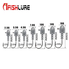 Высокое качество 4 шт./пакет пули свинцовый крючок 2,5 г/3,5 г/4,5 г/7,0 г/10 г/14 г/18 г свинцовый крючок для рыбалки Мягкая приманка крючки голова