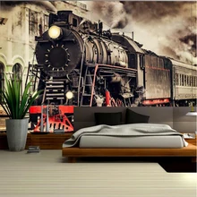 Ретро обои ностальгия поезд улица вид обои сцены настенные фрески художники на заказ фото обои комнаты стены искусства ТВ комнаты