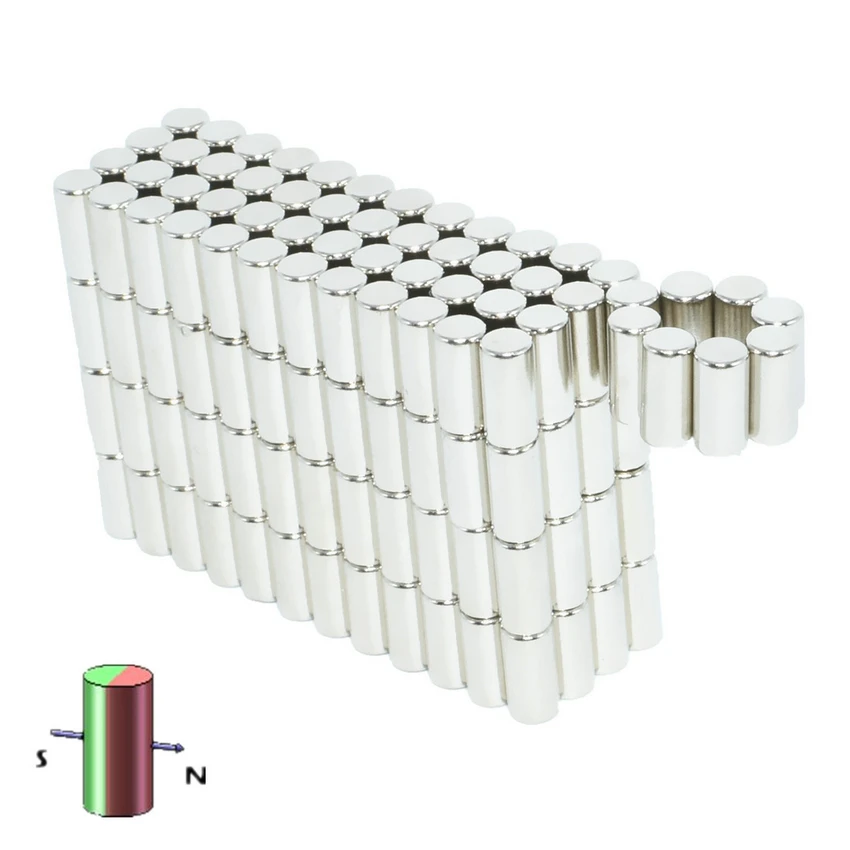 US $154.68 Diametrically NdFeB Magnet Rod Diameter 3x6 Mm DIY 3D Printed Settlers CenterLess Grinding 3500GS Surface Field Silver Metal