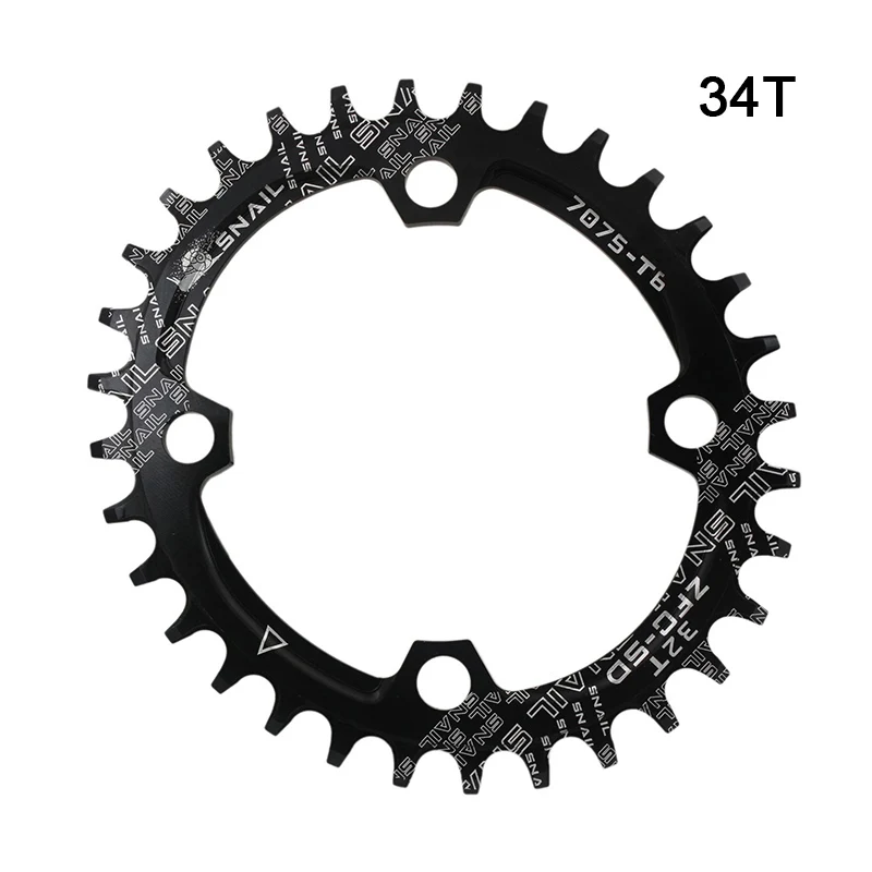 Высокая велосипедная Одиночная цепь круг шатуны один диск Алюминиевый сплав 32T 34T 36T 38T DOG88 - Цвет: black 34T