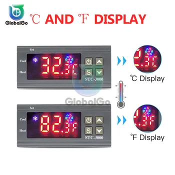 

10pcs/Lot STC-3000 LED Digital Temperature Controller Sensor Switch Smart Thermostat Thermoregulator Incubator 12V 24V 110V 220V