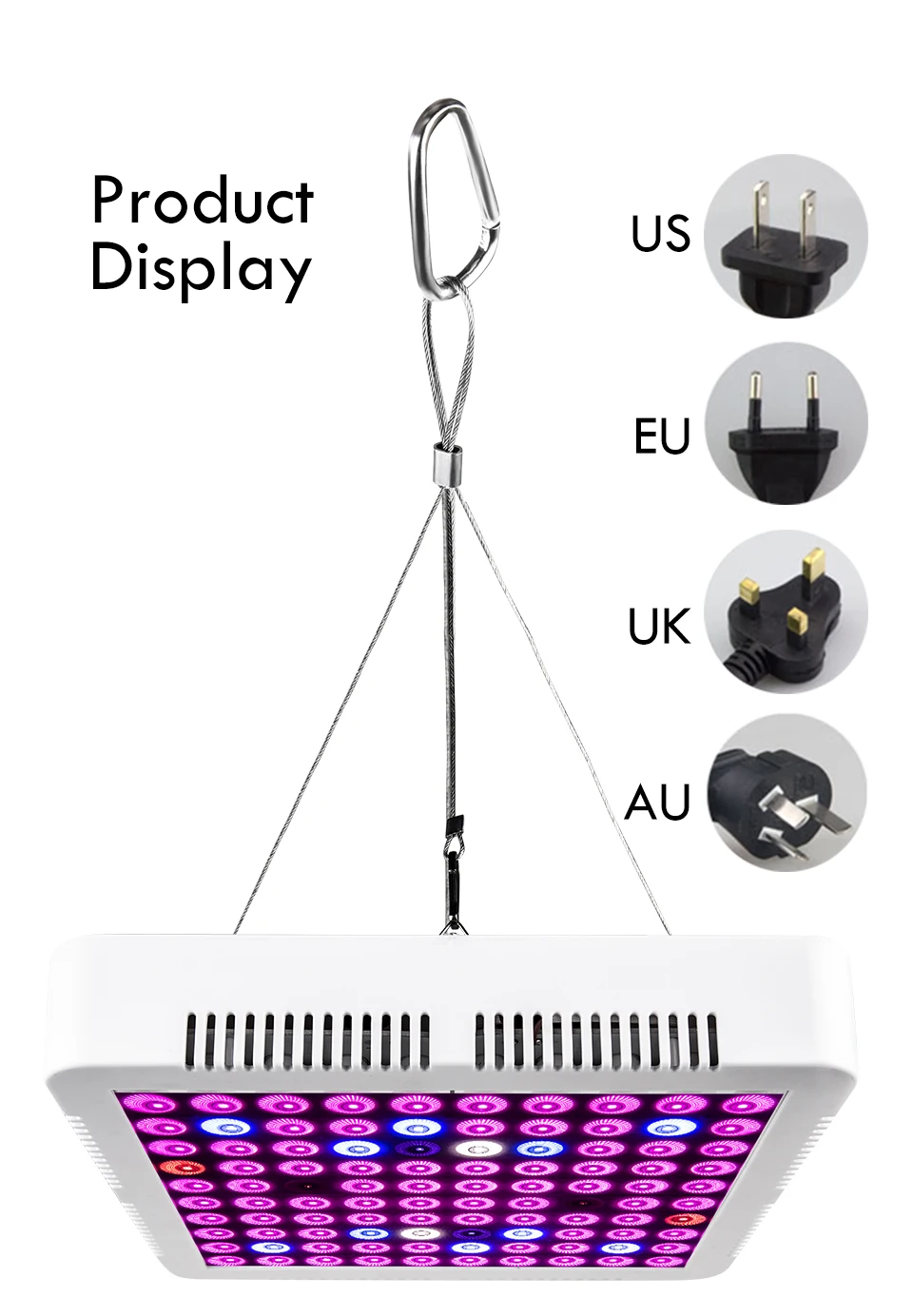 AmmToo 300W LED Grow Light Panel Full Spectrum LED Plant Grow Lamps For Plant Flower Veg Hydroponics System Grow/Bloom Tent/Box