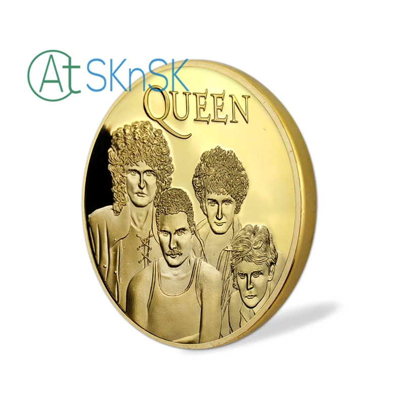 British Queen Rock Band Silver Plated Commemorative Coin Gold Plated Metal Coins For Fans Collection