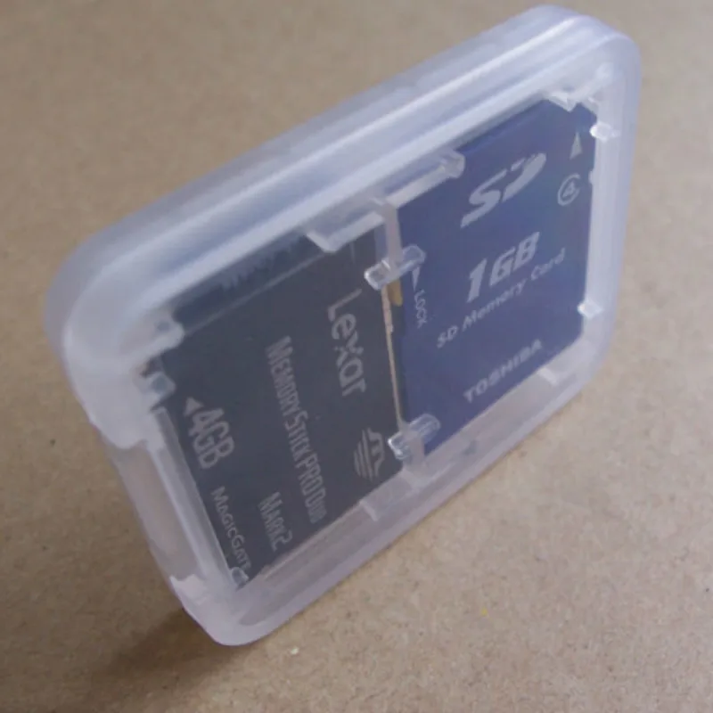Double-Layers Hard Micro SD SDHC TF MS Memory Card Storage Box Protector Holder Hard Case Simple Style Case