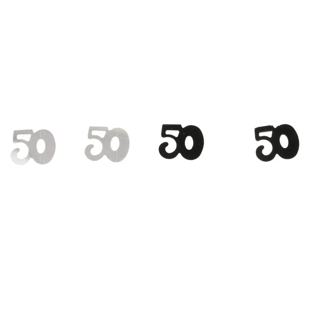 MagiDeal 50th номер возраст 50 день рождения металлическое конфетти из фольги столешница брызгает для дня рождения/свадьбы/юбилей конфетти