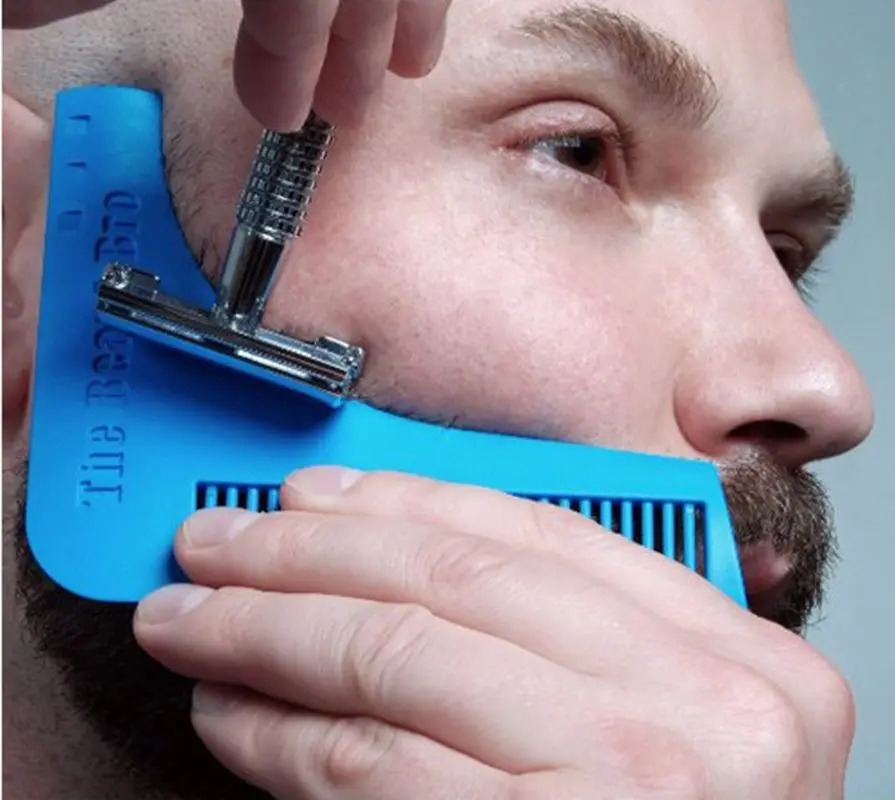 Борода бритва гребень триммер формирование инструмент секс человек джентльмен борода отделкой шаблон борода расчески бритья волос литья