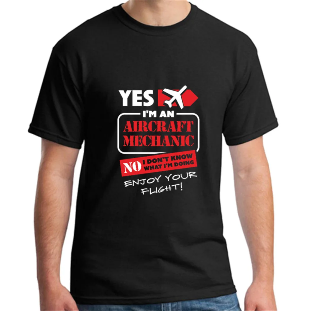 Мужская футболка с коротким рукавом и надписью I Am An Aircraft Mechanic|men fashion t shirt|men shirtmens