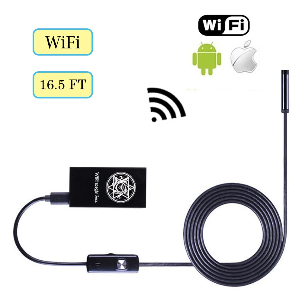 

Portable WIFI Endoscope Camera Mini Waterproof Girid Cable Inspection Camera 5.5mm 2M/5M Cable USB Borescope for iPhone Android