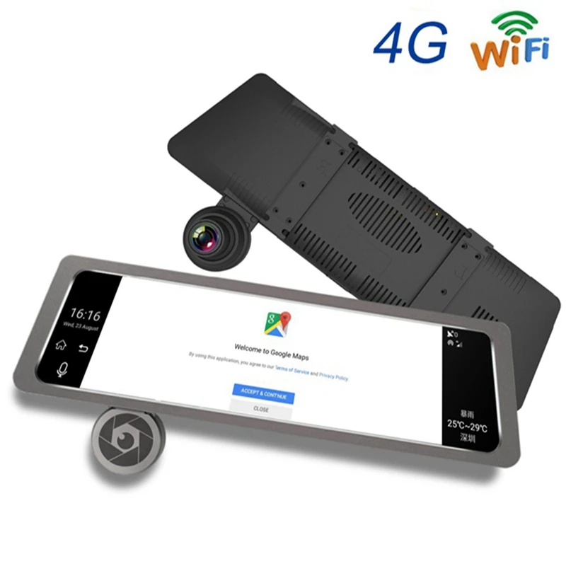 

10 inch IPS Touch Screen Car DVR Rearview Mirror Android 4G GPS Car Accessories Wifi Dash Cam Video Camera Full HD Dual Lens