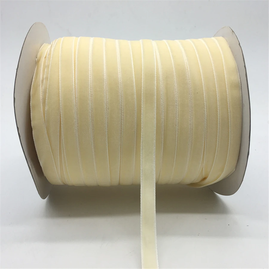 

5yards/lot 3/8" 10mm Cream Soft Comfortable Velvet Ribbon Headband Clips Bow Wedding Christmas Decoration