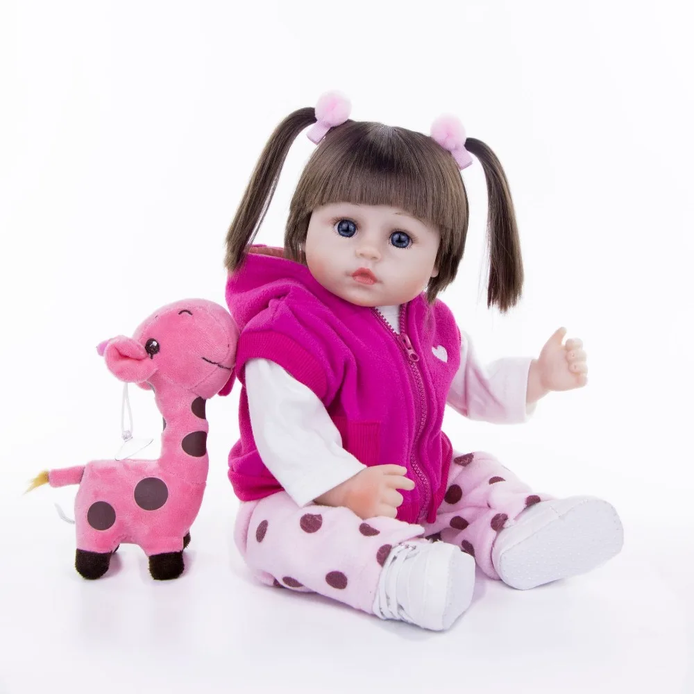 17 дюймов Мягкие силиконовые куклы Reborn розовые куклы reborn-baby коллекционные куклы Моделирование принцесса Малыш Дети настоящее прикосновение bebe рождественские подарки