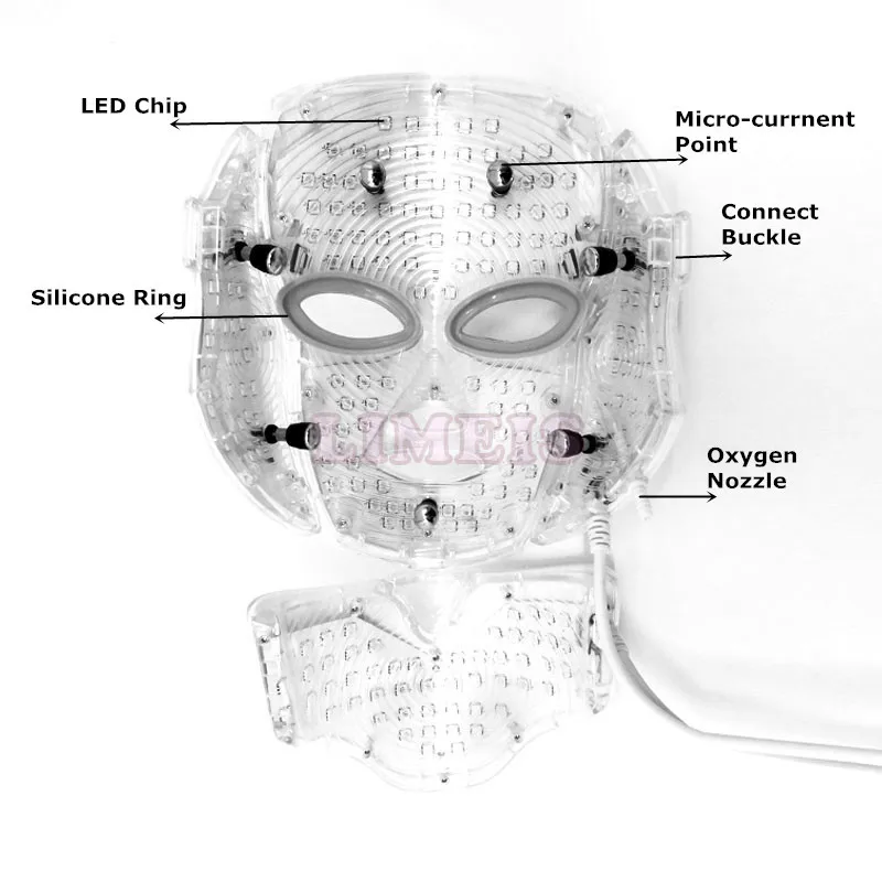 3 Светодиодный свет маска для лица Фотон терапия микроток массажный аппарат для омоложения кожи светодиодный маска для лица шеи лица красота маска
