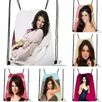 

Custom Selena Gomez Cleavage Drawstring Backpack Bag Cute Daypack Kids Satchel (Black Back) 31x40cm#180531-03-56
