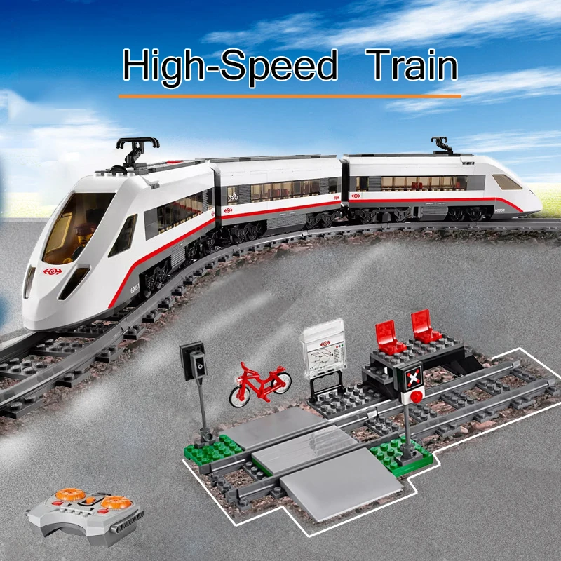 

659pcs City RC Train High speed Passenger Train Set Educational Motor City Trail Train Kids Toys for Children Christmas Gifts