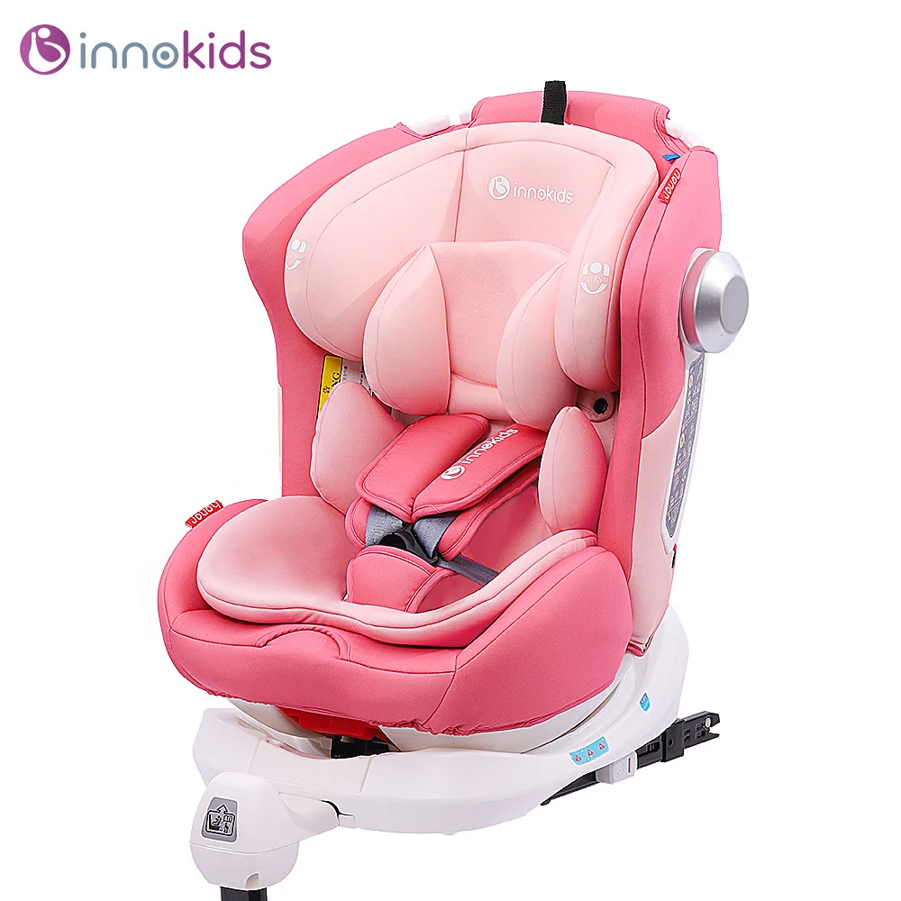 Innokids детское безопасное сиденье с isofix от 0 до 12 лет ребенок 4 недели вращения может сидеть и лежа 360 ° вращение - Цвет: pink