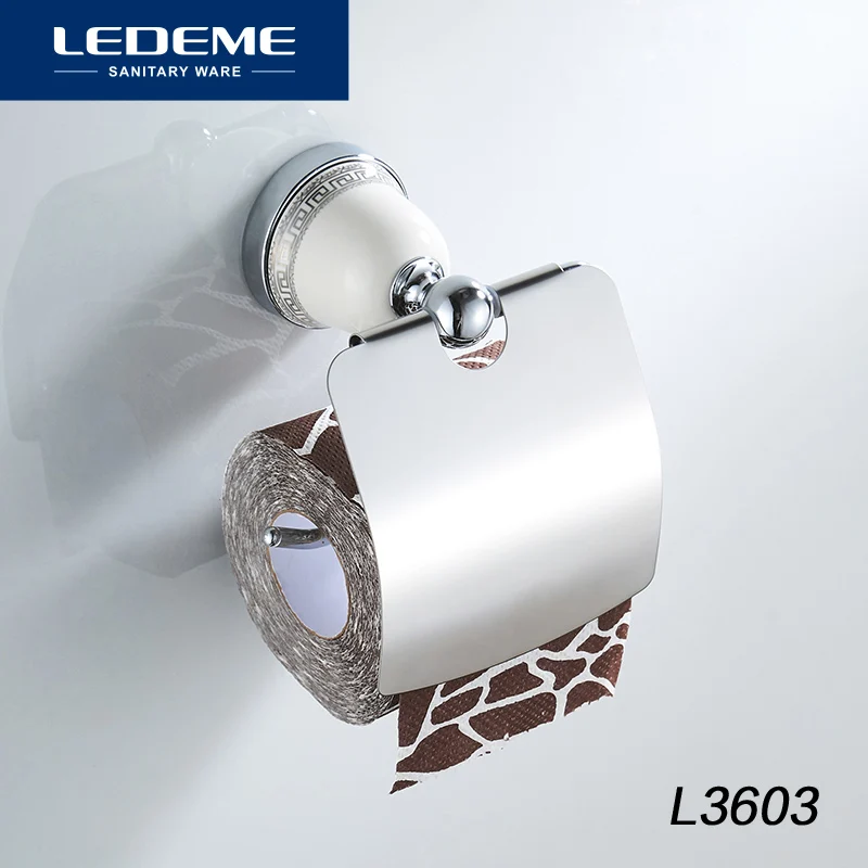 LEDEME Toilet Paper Holder Ceramic Base Wall Mount Toilet Tissue Paper