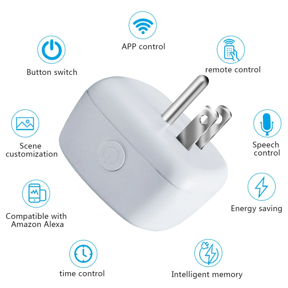 

Timethinker Smart Plug WiFi Socket for Homkit US EU Outlet Work With Apple Homekit Alexa Google Home Siri Voice Remote Control