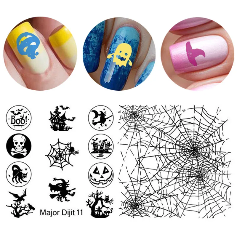 

Christmas Halloween Funny Series Rectangular Nail Art Plates Plate Printing Template Image Template DTY Manicure Stencils Tools