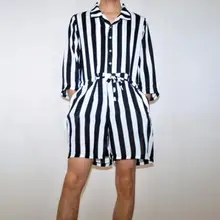 S-4XL Новая Летняя мужская одежда персональная мода свободные полосы оснастки комбинезон набор размер плюс Мужской певица костюмы тонкие