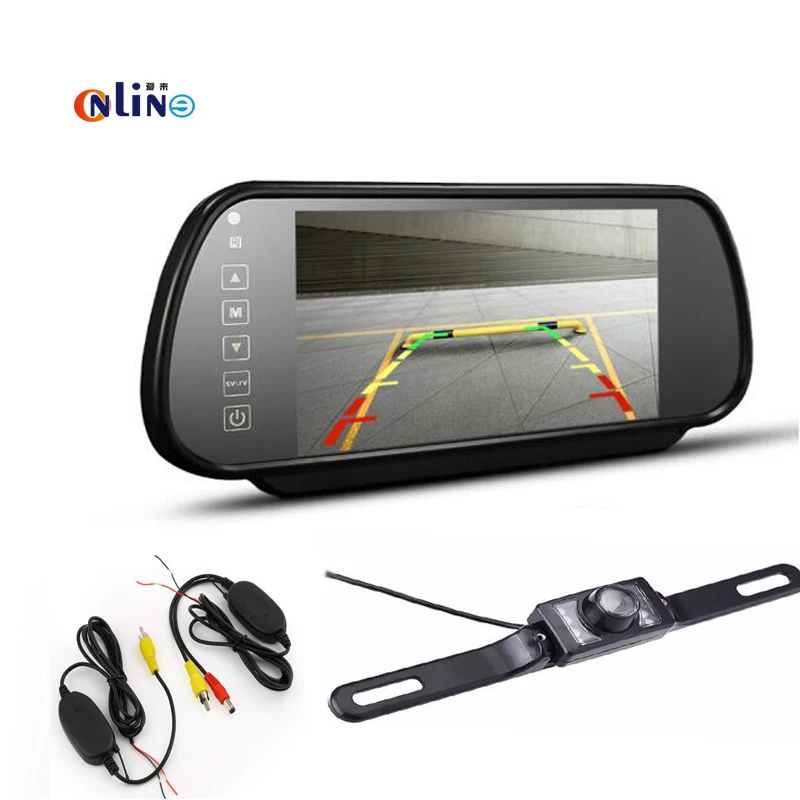Car electronics 7" HD LCD Car Mirror Monitor+Wireless Car Reverse Rear