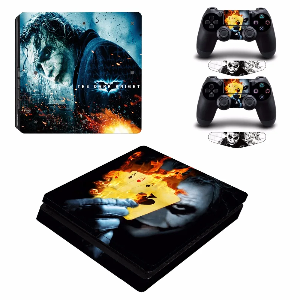 Виниловый чехол ARRKEO Super Hero Бэтмен и Джокер Наклейка на кожу для Sony PS4 PlayStation 4 Slim