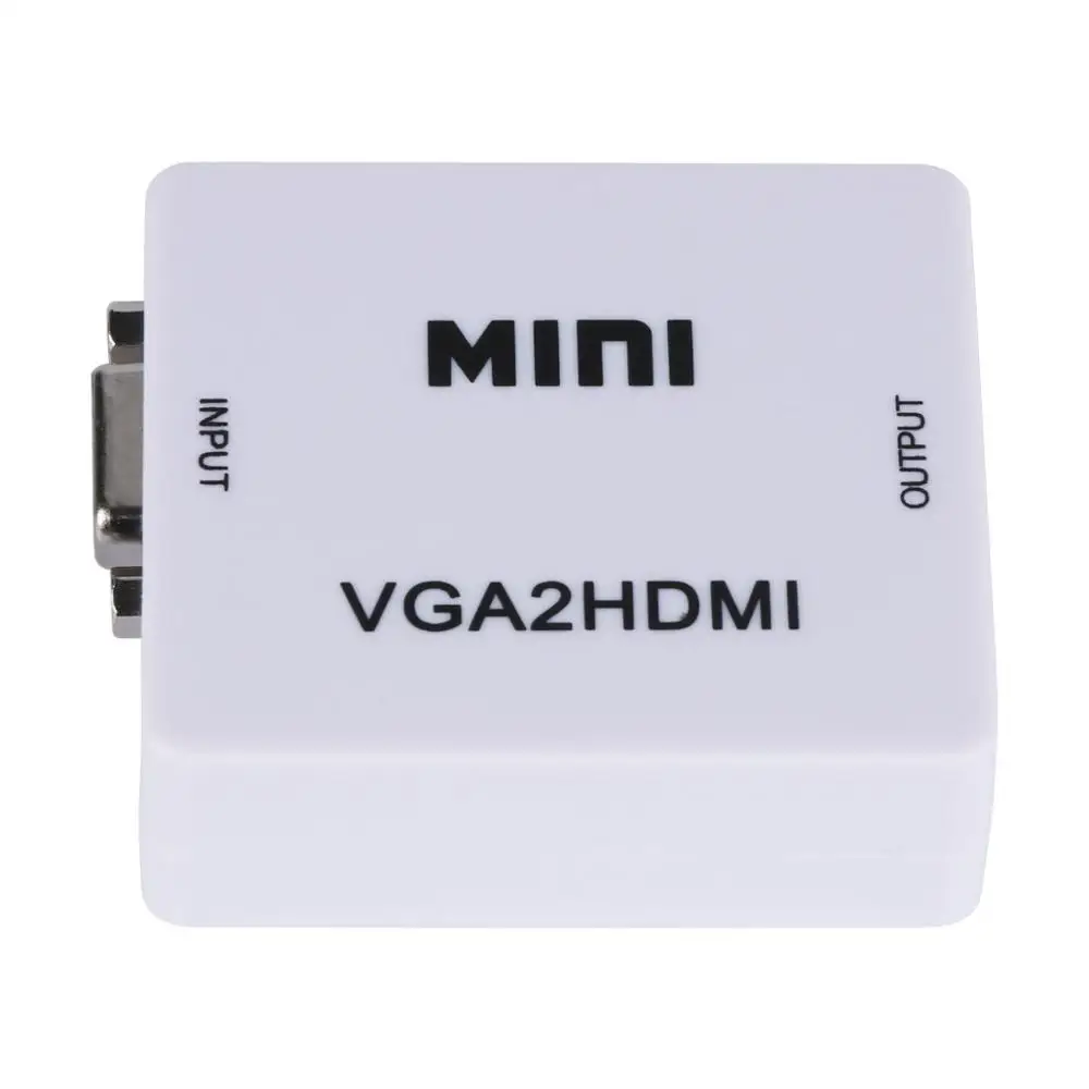 VGA to HDMI Full HD 1080P Video Converter Box Adapter for PC Laptop DVD TV Hot Sale White FS