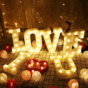 

Led Letters White Plastic 26 Letters Alphabet For Christmas Valentine's Day Holiday Birthday navidad decoraciones para el hogar