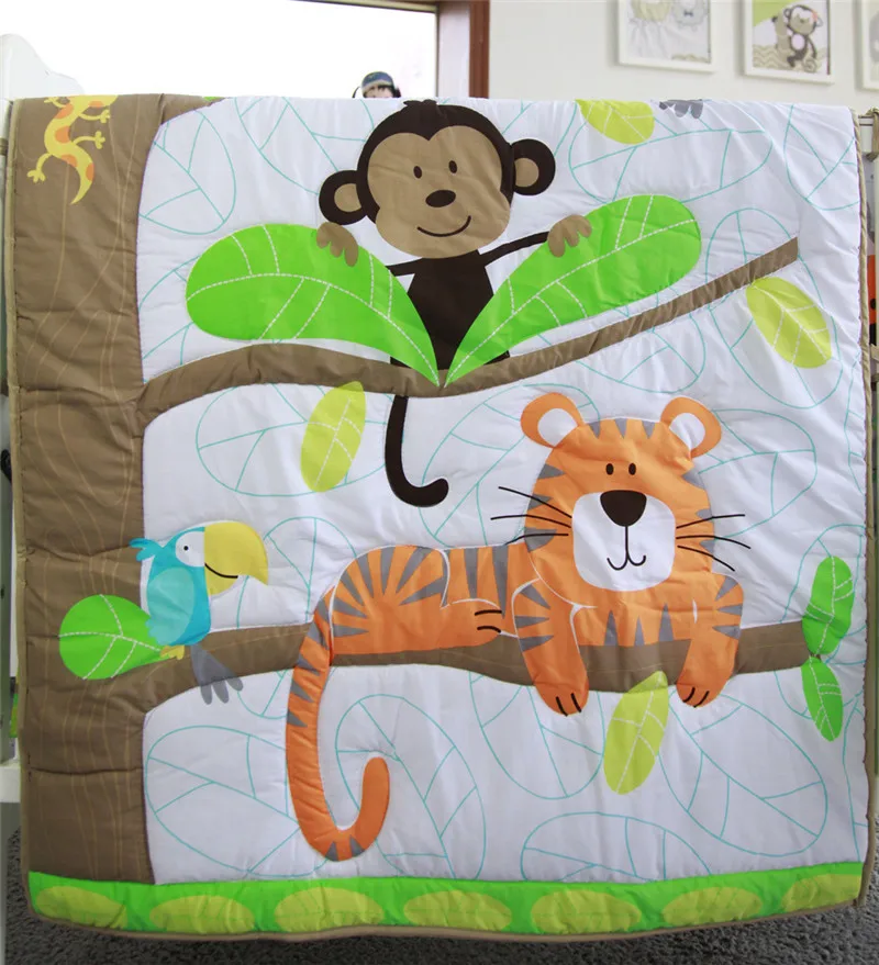 1pcs Quilt Детские бамперы в стиле унисекс для новорожденных; мягкая дышащая хлопковая простыня для младенцев; стеганая сумка для хранения; комплекты постельного белья с животными из мультфильмов для малышей - Цвет: 1pcs Quilt