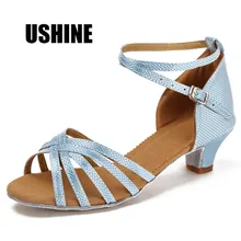 TIEJIAN WZJ/Лидер продаж; красные, черные, синие атласные туфли на низком каблуке для танго и сальсы; туфли для латинских танцев для девочек; женские туфли для латинских танцев