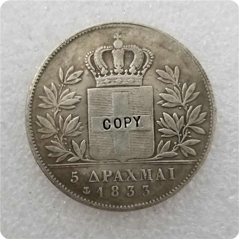 1833O 1833.1844.1845.1846 Greece 5 Drachmai Монета КОПИЯ памятные монеты-копия монеты медаль коллекционные монеты - Цвет: 1833O