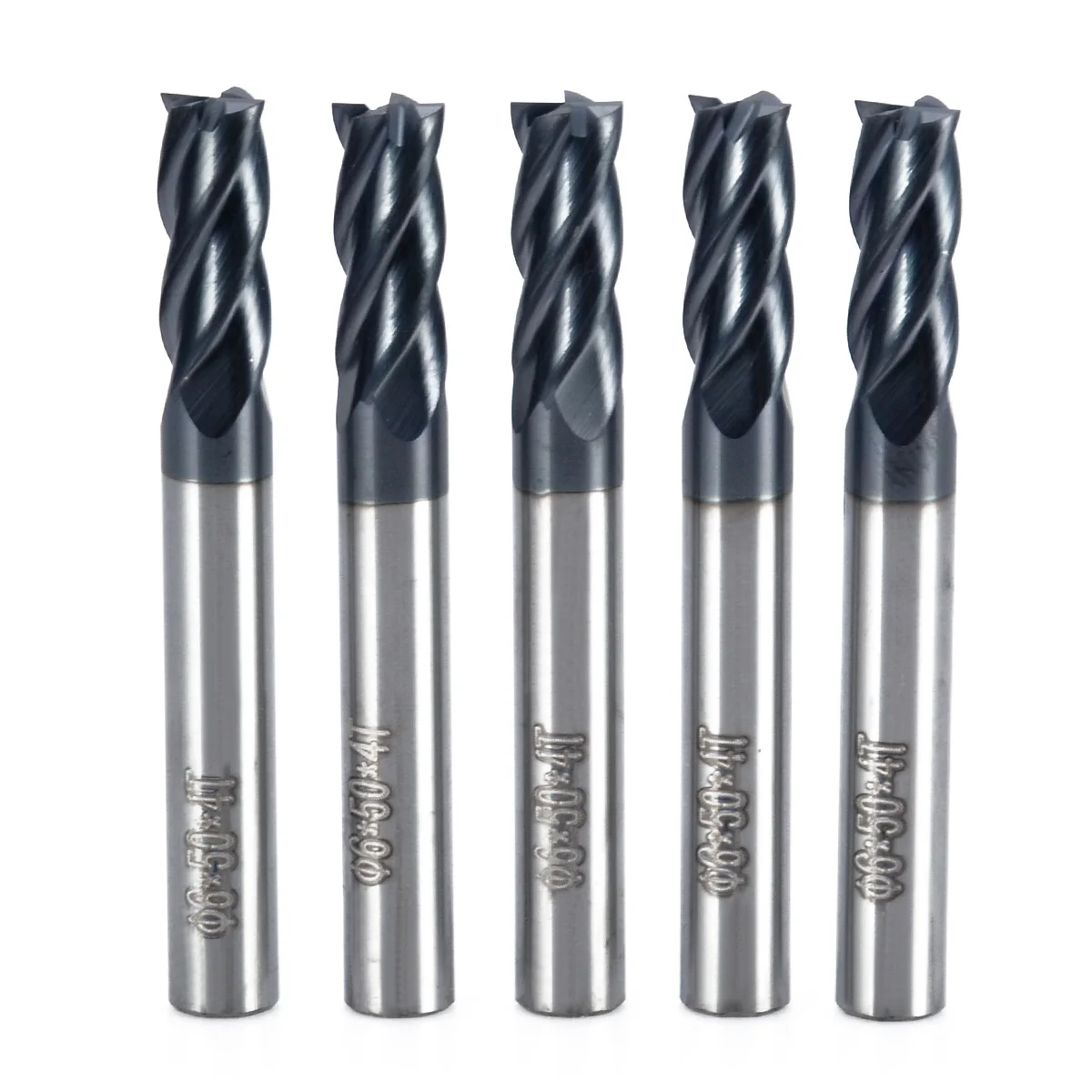 5pcs New 4 Flute End Mill Tungsten Carbide CNC Milling Cutter 6x50mm Mayitr For Power Tools