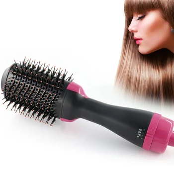 

Multifunctional 2 in 1 One Step Hair Dryer And Volumizer Straightener Curling Rotating Hair Brush Comb Iron Rotate Styling Tool